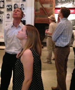 Jim Murphy, Gemma Doyle and Tristram Hunt in the Yad Vashem Holocaust museum